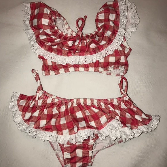 Other - 🎉 HP! 🎉 Well Dressed Wolf Red Gingham Swimsuit 3